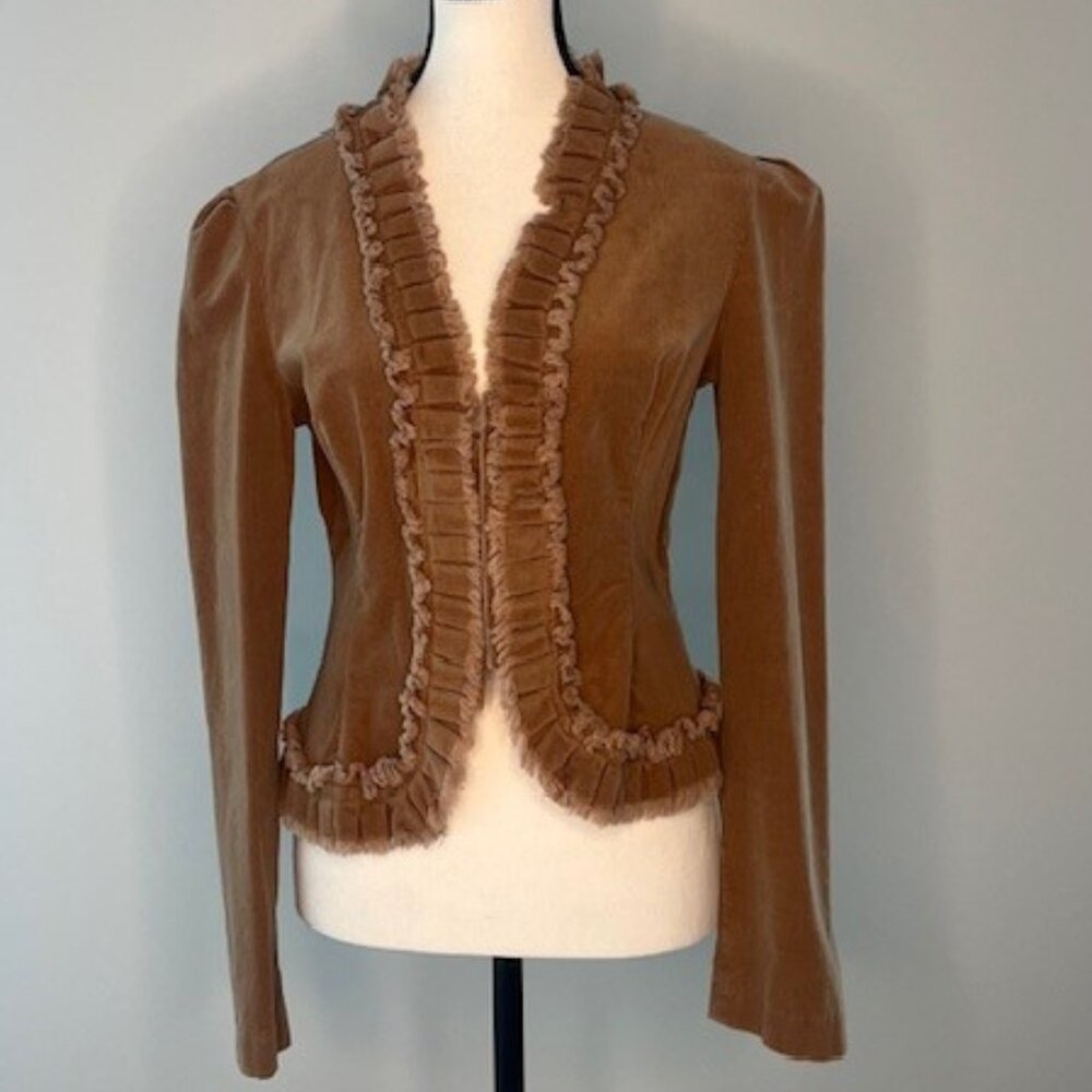 Charlotte Russe Tan Fringe Blazer, Size Small
